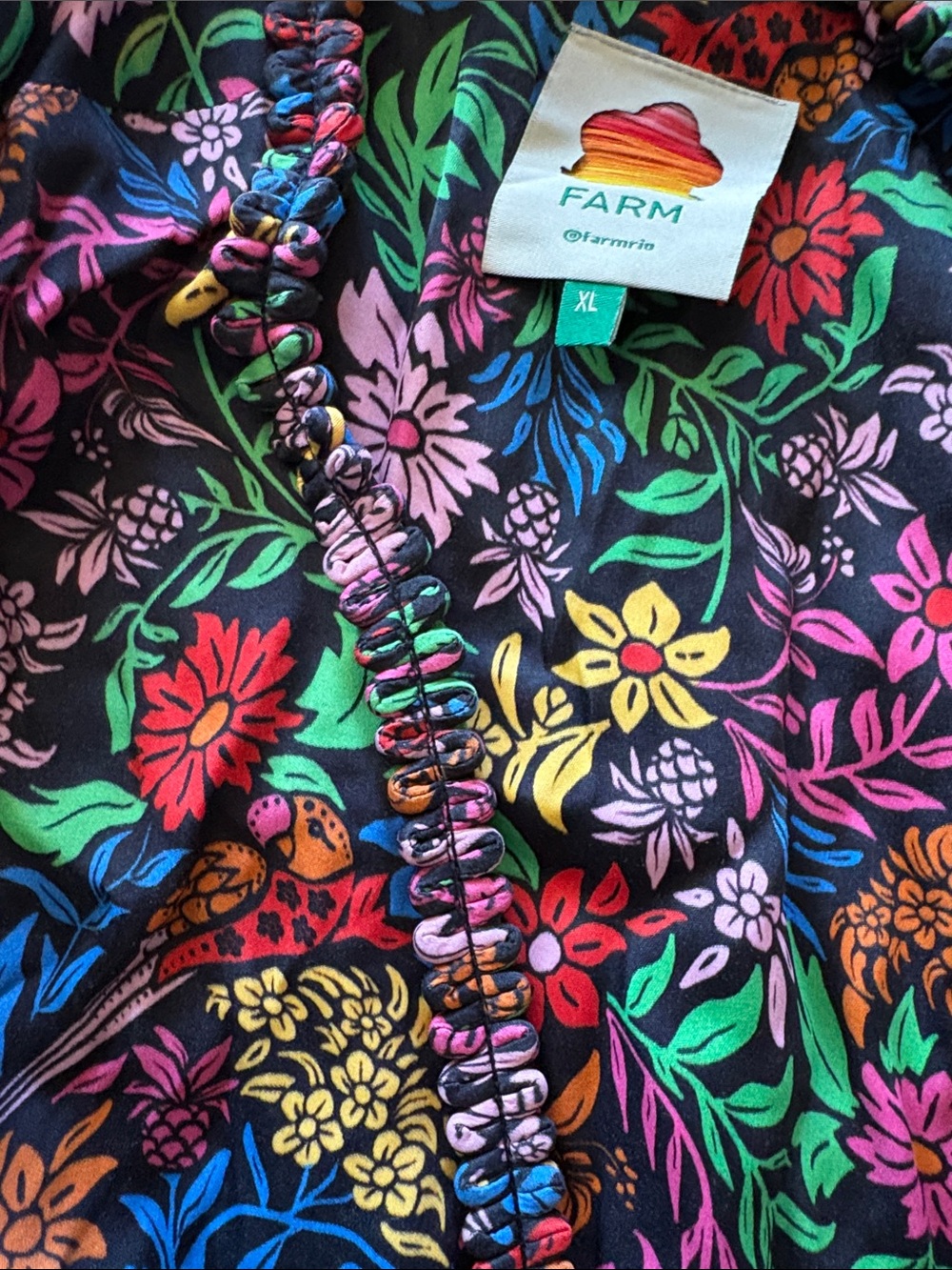 FARM Rio Multicolor Floral Button-Front Midi Dress - Picture 3 of 3